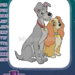 Lady and Tramp Disney Dogs Cartoon Embroidery Designs - Instant Download
