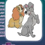 Beloved Disney Lady and Tramp dog embroidery designs - Instant Download