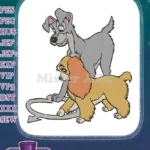 Lady and Tramp Disney Classic Movie Embroidery Designs - Instant Download
