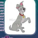 Adorable Disney Tramp Grey Dog Character Embroidery Designs - Instant Download