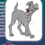 Disney Tramp the playful scruffy grey dog embroidery designs - Instant Download