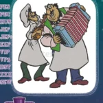 Joyful cartoon musicians with accordion and mandolin funny embroidery designs - Instant Download