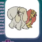 Lady and Tramp cartoon dog couple romantic embroidery designs - Instant Download