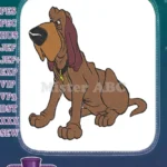 Classic Cartoon Brown Bloodhound Dog Sitting Embroidery Designs - Instant Download