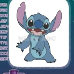 Happy Blue Stitch Alien Disney Character Embroidery Designs - Instant Download
