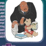 Disney Lilo Pelekai and Cobra Bubbles with fishbowl embroidery designs - Instant Download