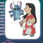 Lilo shows Stitch a picture fun embroidery designs - Instant Download
