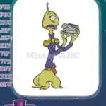 Lilo and Stitch Pleakley green alien holding device embroidery designs - Instant Download