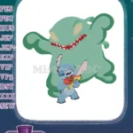 Cute Stitch with Scary Green Monster Lilo Stitch Embroidery Designs - Instant Download