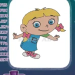 Smiling Little Einsteins Annie cartoon character embroidery designs - Instant Download
