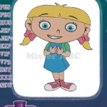 Little Einsteins Annie cartoon girl blonde pigtails embroidery designs - Instant Download