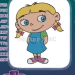 Little Einsteins Annie cartoon girl blonde pigtails embroidery designs - Instant Download