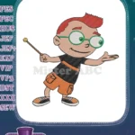 Red-haired boy with green glasses and magic wand embroidery designs - Instant Download