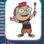 Little Einsteins Leo boy with green glasses wand embroidery designs - Instant Download