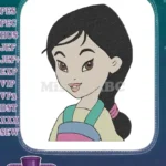 Mulan character portrait embroidery designs for Disney fans - Instant Download