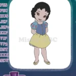 Cute Baby Snow White Princess Fairytale Embroidery Designs - Instant Download