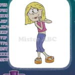 Lizzie McGuire Shy Pose Cartoon Girl Embroidery Designs - Instant Download