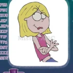 Sassy Blonde Girl Talk to Hand Cartoon Embroidery Designs - Instant Download