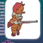 Elmer Fudd Hunter with Rifle Cartoon Embroidery Designs - Instant Download
