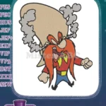 Angry Yosemite Sam cartoon embroidery designs with big cowboy hat - Instant Download