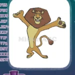 Happy Alex the Lion Madagascar character embroidery designs - Instant Download