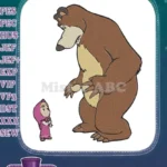 Masha and Bear cartoon characters embroidery designs - Instant Download