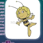 Playful Maya the Bee flying happy cartoon embroidery designs - Instant Download
