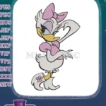 Daisy Duck with Pink Bow and Flower Shoe Embroidery Designs - Instant Download