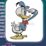 Happy Donald Duck Waving Classic Cartoon Embroidery Designs - Instant Download