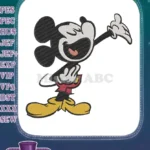 Mickey Mouse joyful pose cartoon character embroidery designs - Instant Download