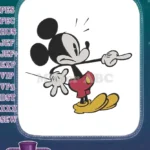 Classic Mickey Mouse Surprised Pointing Disney Character Embroidery Designs - Instant Download