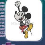Happy Classic Mickey Mouse Dancing Pose Embroidery Designs - Instant Download