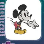 Classic Mickey Mouse Smiling Hug Pose Embroidery Designs - Instant Download