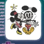 Minnie Mouse kissing Mickey Mouse classic Disney embroidery designs - Instant Download
