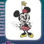 Happy Minnie Mouse classic red polka dot dress embroidery designs - Instant Download