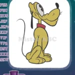 Cute yellow Pluto Disney dog character embroidery designs - Instant Download