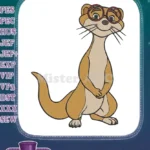 Friendly Cartoon Otter Wearing Red Glasses Embroidery Designs - Instant Download