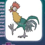 Goofy cartoon rooster chicken embroidery designs - Instant Download