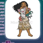 Moana Pua Heihei Disney Princess Tropical Island embroidery designs - Instant Download