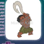 Polynesian Demigod Maui holding Magical Hook Embroidery Designs - Instant Download
