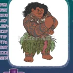Disney Moana Maui Demigod Polynesian Tattooed Hero Embroidery Designs - Instant Download