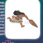 Disney Moana adventure with Heihei and paddle embroidery designs - Instant Download