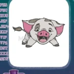 Happy Pua Disney Moana Pig Character Embroidery Designs - Instant Download