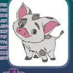 Adorable Pua pig cartoon animal embroidery designs for kids - Instant Download