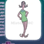 Whimsical Pink One-Eyed Alien Monster Embroidery Designs for Fantasy Creatures - Instant Download