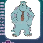 Monsters Inc Sulley Character Blue Furry Monster Embroidery Designs - Instant Download
