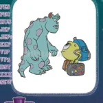 Monsters Inc Sulley and Mike Wazowski travel adventure embroidery designs - Instant Download