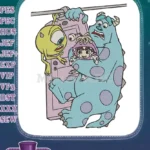 Monsters Inc Sulley Mike Boo Door Hanging Funny Embroidery Designs - Instant Download