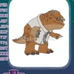 Grumpy monster wearing glasses, shirt, tie, and clipboard embroidery designs - Instant Download