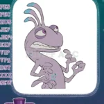 Randall Boggs purple monster scary face embroidery designs - Instant Download